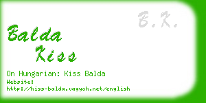 balda kiss business card
